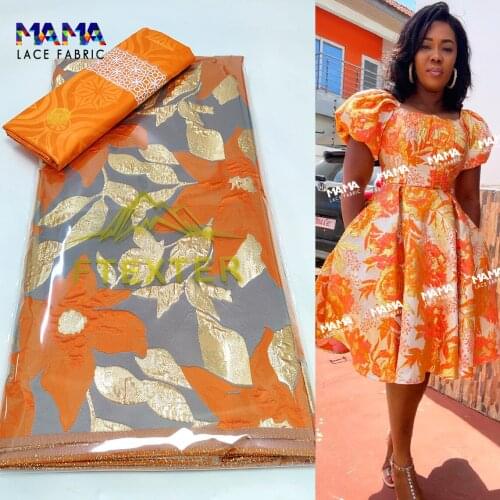 Wholesale Price!!! 2021 Top Quality African Lace Fabric Bazin Riche Brocade With Organza Embrodery For Senegal Wedding Sewing