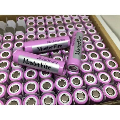 Wholesale 100pcs/lot MasterFire 100% Original 3.7V INR 18650 30Q 3000mAh Rechargeable Lithium Battery Cell For E-cigs Batteries