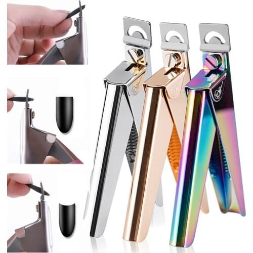 Professional U-shaped Nail Clippers Straight Edge Acrylic Nail Clipper Tips Manicure Cutter Guillotine Cut False Nails tools