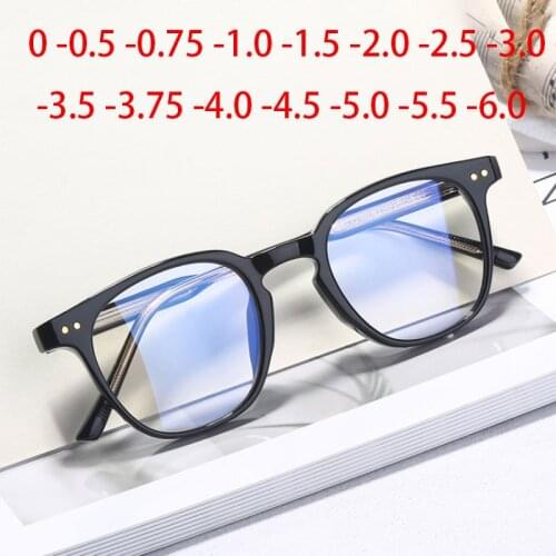 -1.0 -1.5 -2.0 -2.5 -3.0 to-6.0 Transparent Finished Myopia Glasses Men Women Black Eyeglasses Prescription Shortsighted Eyewear