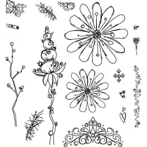 Flowers Transparent Clear Silicone Stamp/Seal for DIY scrapbooking/photo album Decorative clear stamp ST0327