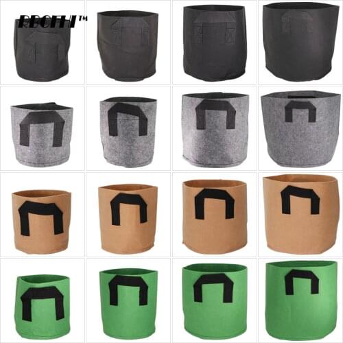 RBCFHI 1/2/3/5/7/10 Gallon Plant Growing Bags Flower Vegetable Aeration Planting Pot Container Gardening Plant Pouch With Handle