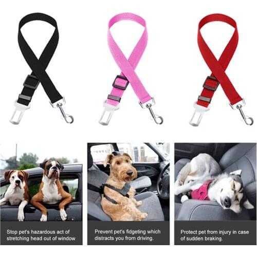 Adjustable Pet Dog Safety Belts Puppy Dog Lead Restrict Rope Vehicle Car Dogs Car Seatbelt Leash Auto Traction Rope Pet Products