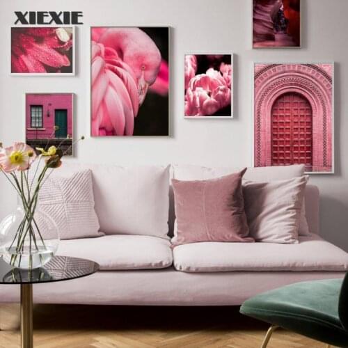 Pink Sky Flower Flamingo Antelope Canyon Canvas Painting Wall Art Nordic Posters and Prints Wall Pictures for Living Room Decor