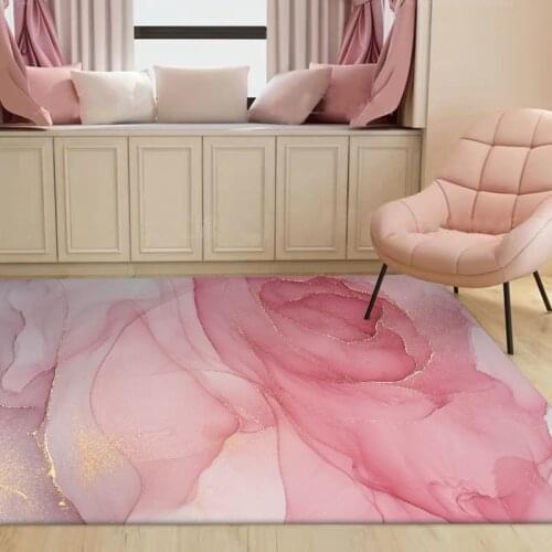 Pink Rug 100X160CM Carpet For Living Room Modern Home Design Non-Slip Rugs Beautiful Abstract Multi-Color Girl Room Bedside Mats