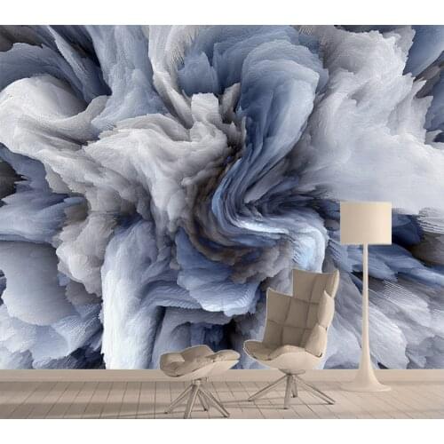 Blue Floral Pattern 3d Wall Paper Papers Home Decor Murals Wallpapers for Living Room Mural Wallpaper Walls Contact Wall Rolls