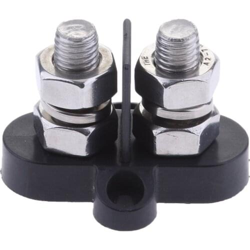 Stainless Steel Junction Block Power Post Set Heavy Duty Insulated Terminal Stud Dual - Universal Fit