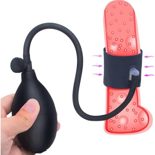 Penis Trainer Sex Toys for Men Dildos Ring Cock Pumping Sleeve Erotic Inflatable Penis Pump Enlarger Male Enhancement Pumps