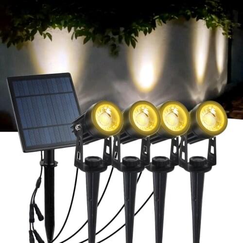 Outdoor LED Solar Spotlight Waterproof Garden Pathway Decoration Lamp Landscape Yard Lawn Solar Panel Lighting