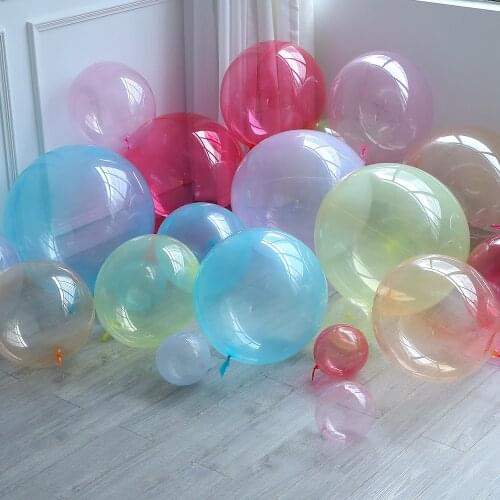 10/18/24/36inch Colorful Crystal Balloon Round Bobo Transparent Clear Balloons Wedding Decro Helium Inflatable Multi Color Balls
