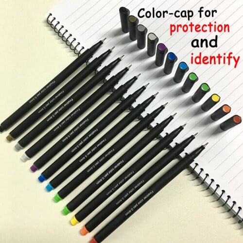 12Pcs/Set Fine Line Drawing Gel Pen For Cartoon Advertising Design Water Color Pens Stationery Office School Supplies