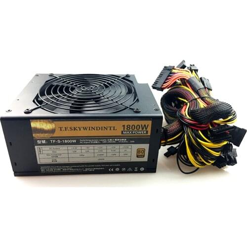 1800W ATX12V V2.31 ETH Coin Mining Miner Power Supply 1800W PSU Support 6 graphics cards for bitman for miner RX470/480 RX 570