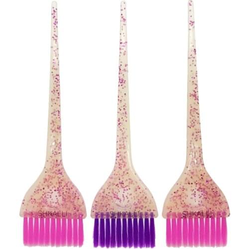 3pcs/set Glitter Hair Dying Brushes 52mm Wide Hair Color Tint Perm Highlight Plastic Hairbrushes Comb Hairdressing Supplies 1434
