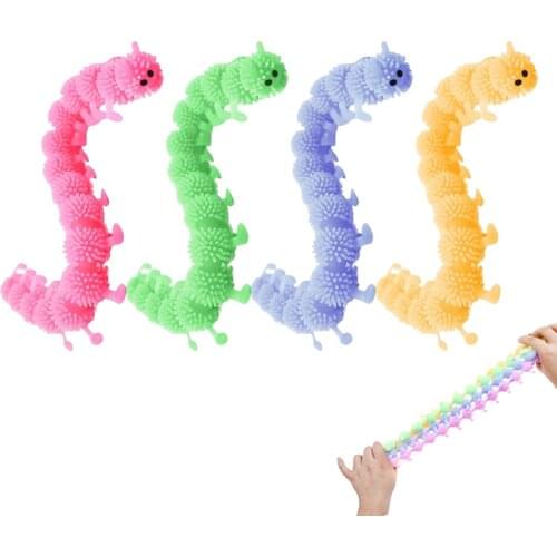 4PCS Fidget Anti Stress Toy Adult Decompression Toy Child Deformation Caterpillars Squeeze Perfect for stress kids to play toys