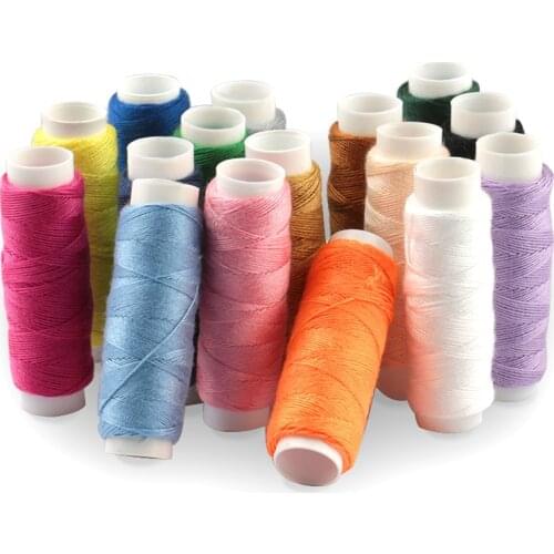 50M/roll 16 Colors handmade Sewing Thread home embroidery Polyester Thread Set Sewing needle durable sturdy Sewing Tool