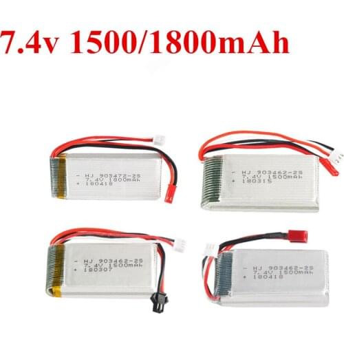 7.4V 1500mAh 1800mAh Lipo Battery For WLtoys V913 L959 L969 L979 L202 K959 L212 RC Cars HQ955 RC Boat TY923 HJ816 RC Drone parts
