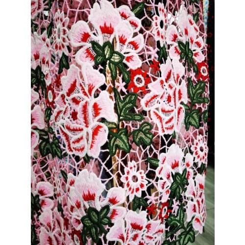 African Lace Fabric 2020 High Quality Eyelet Holes Guipure Cord Lace Water Soluble Lace For Wedding Sewing HF289