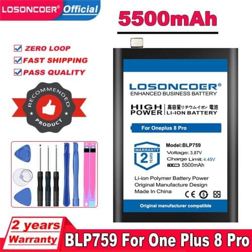 2600mAh~5000mAh BLP759 BLP761 BLP801 Battery For Oneplus One Plus 8 / 8 Pro / 8pro / 8T pro 8Tpro Mobile Phone Battery