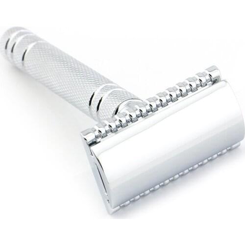 Double Edge Safety Razor Shaving Razor Silver Manual Razor Classic Long Anti Slip handle HL2 Wholesale 8PCS/LOT Lyrebird NEW