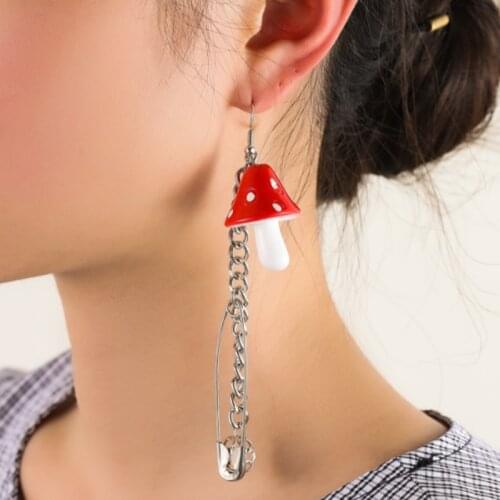 Find Me 1Pcs Vintage Creative Geometric Mushroom Pin Drop Earring For Women Party Jewelry Accessories
