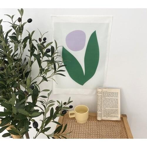 Cutelife Ins Nordic Flower Fabric Tapestry Napkin Macrame Room Decorative Wall Carpet Wedding Hand-drawn Dorm Apartment Tapestry