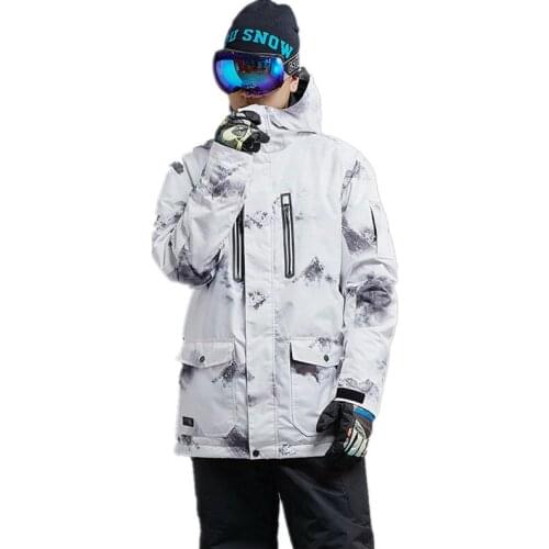 GSOU SNOW Winter Outdoor Mens Ski Jackets windproof Skiing Suits Waterproof Snowboard Jackets Breathable keep warm Snow Coats