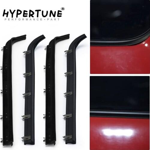 4 PC Kit Rubber Felt Front Door Window Sweep Trim Seals Car Belt Weatherstrip Dew Wipe Set For 87-97 Ford Bronco F150 F250 F350
