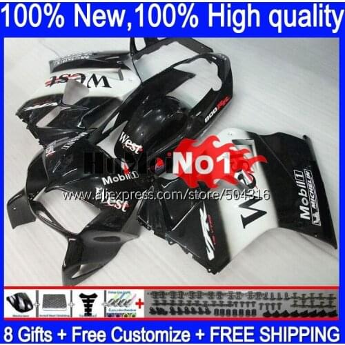Body For HONDA Interceptor VFR 800RR 800 RR CC 128MC.33 VFR800 RR black west 98 99 00 01 VFR800RR 1998 1999 2000 2001 Fairing