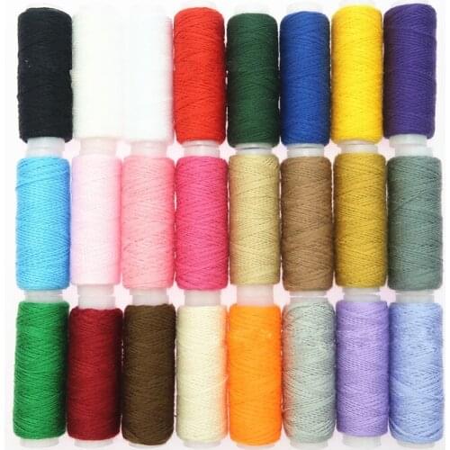 Beautiful 24Colors/set Polyester Durable sewing Knitting Thread Reel for Hand Stitching Machine Sewing Thread