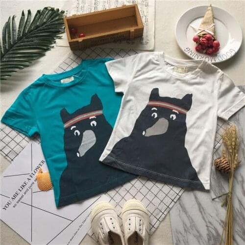 Tonytaobaby Summer Wear New Style Baby Little Bear Printed Pure Cotton Short-sleeved T-shirt