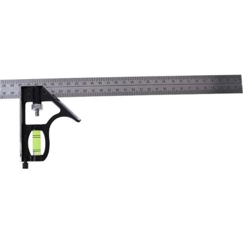 300mm Adjustable Sliding Combination Square Angle Ruler 45/90 Degree Level Multifunctional Gauge Measuring Ruler