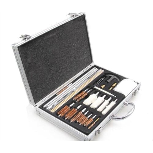 26Pcs/Set Gun Cleaning Kit hunting Shotgun Pistol Convenient With Aluminium box hunting Accessories