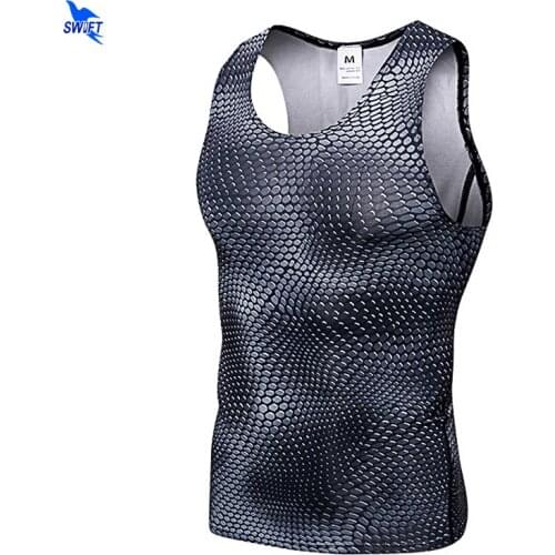 NEW Mens Bodybuilding Weightlifting Compression Tank Tops Quick Dry Fitness Running Gym Tights Vest 3D Printed Sleeveless Shirts
