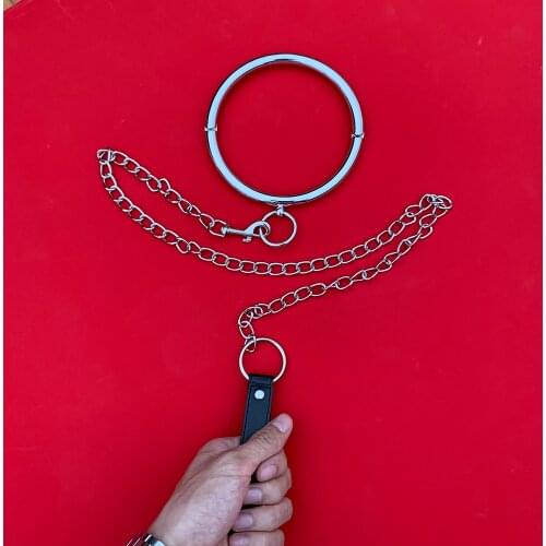 New Metal Collar BDSM Bondage Slave Fetish Necklace Steel Sex Toys for Couples Adult Sex Accessories for Woman Men Role Play