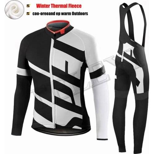 Ropa ciclismo Warm 2019 Winter Thermal Fleece Cycling Clothes Mens Jersey Suit Outdoor Riding Bike MTB Clothing Bib Pants Set