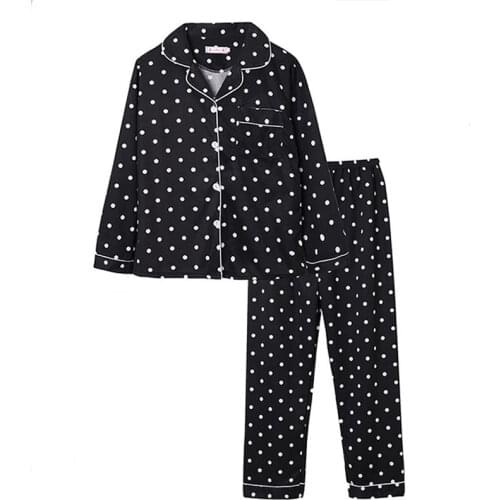 Autumn Womens Sleep Lounge Pajama Long Sleeved Woman Pajama Set Cartoon Animal Pyjamas Cotton Dot Sleepwear M L XL XXL Fashion