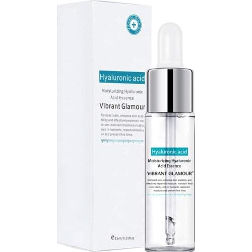 15ml VIBRANT GLAMOUR Hyaluronic Acid Face Serum Anti-Aging Shrink Pore Whitening Moisturizing Essence Face Cream Dry Skin Care