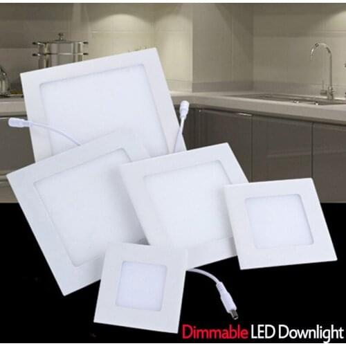 Dimmable led downlight square panel light 3w 4w 6w 9w10w 12w 15w 18w slim led ceiling recessed lamp warm cold white 110v 220V