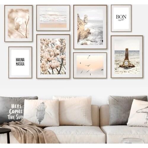 Nature Scenery Wall Art Canvas Painting Flower Grass Sunshine Waves Landscape Picture Home Decor Poster And Print For Living Roo