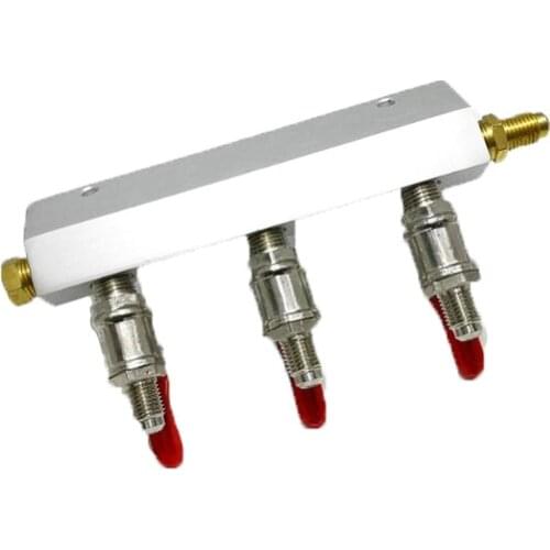 3 Output / 3 Way Manifold Gas Line Splitter with Check Valves (1/4" thread, MFL Thread) duotight compatible KL02615