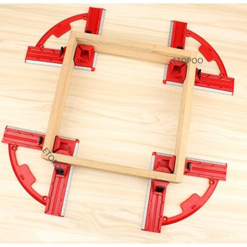 Adjustable 90 Degree Angle Clamp Right Angle Clip Woodworking Ruler Picture Frame Carpentry Clamp for DIY Tool