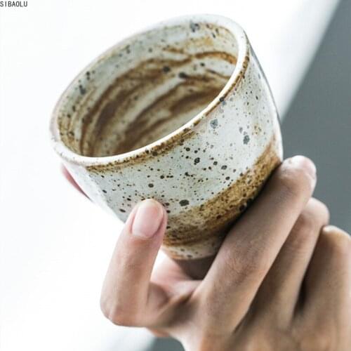 Restaurant Ceramics Water Cup Retro Coarse Pottery Tea Cup Big Volume 150ml Japanese Style Drinkware Milk Teaware Coffee Mug