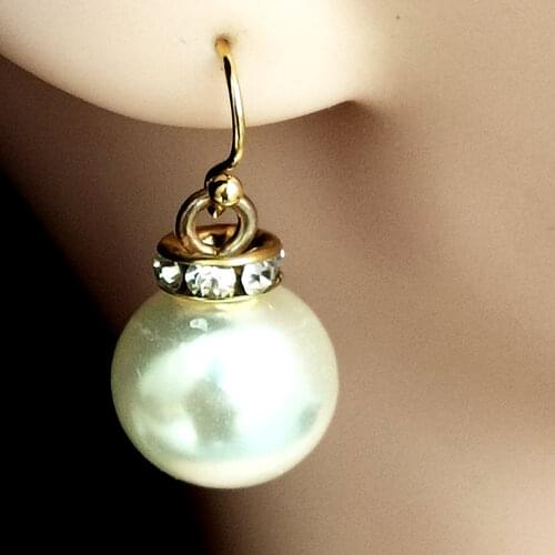 Cute Of White Simulated Pearl Drop Earrings Imitation Big Pearl Drop Round серьги Clip Earrings Romantic Party Gifts For Women