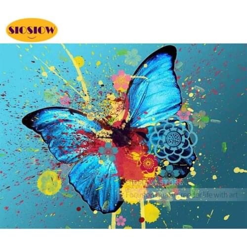 SIOSIOW New Arrivals 5d Diy Diamond Painting Full Square Butterfly Cross Stitch Diamond Embroidery Animals Wall Decor Hobby Gift
