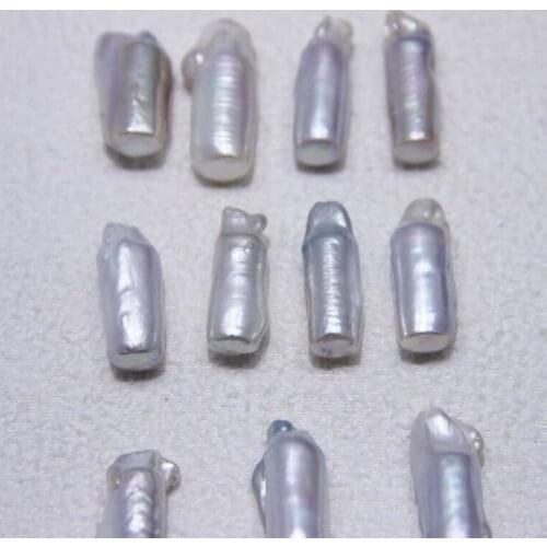 Unique Shape10*25mm Big Size White Color Real Natural Natural Freshwater Loose Pearls No Hole for DIY Jewelry