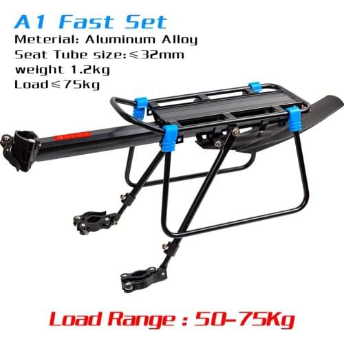 50-75KG fender Bicycle Luggage Carrier Cargo Load Rear Rack Road MTB Shelf Cycling Seatpost Bag Holder Stand