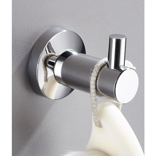 1PC Stainless Steel Single Robe Hook Wall Mounted Bathroom Toilet Towel Hook Door Back Single Clothes Hook Household Hardware