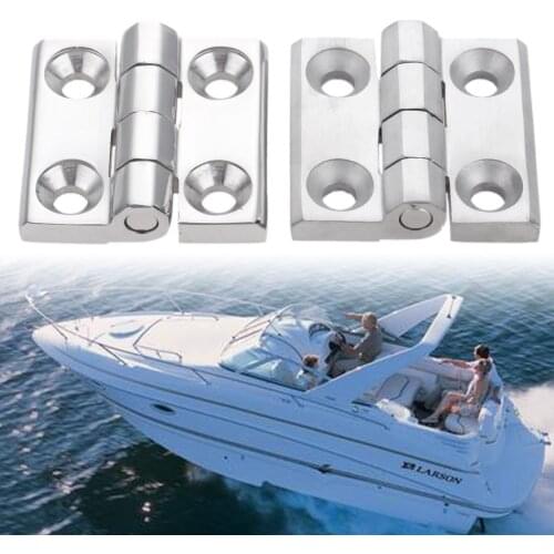 Gohantee 1Pc 4 Holes Marine 316 Stainless Steel Heavy Duty Square Door Hinges Universal RV Boats Yachts Accessories 60*60*7.5mm