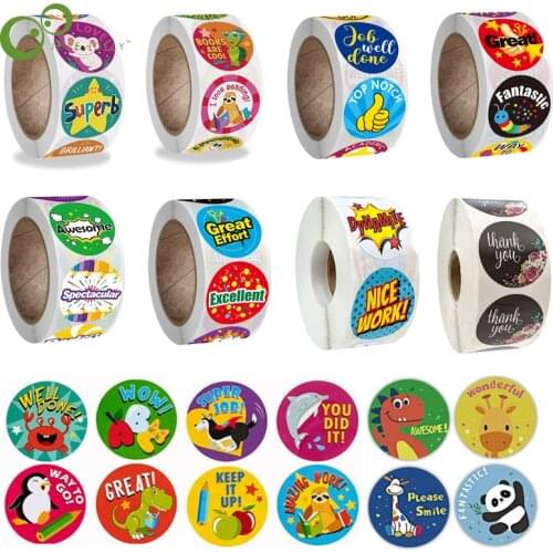 2000Pcs Reward Stickers Motivational Stickers Roll for Kids for School Reward Students Teachers Cute Animals Stickers Labels YJN