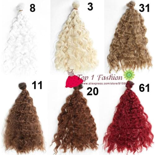 5 pieces/lot thick doll hair 25cm*100CM imitationwoollen curl natural color doll wigs hair for OB SD for 1/3 1/4 BJD